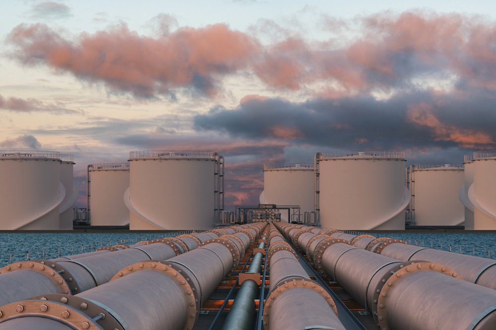 pipelines running to fuel tanks